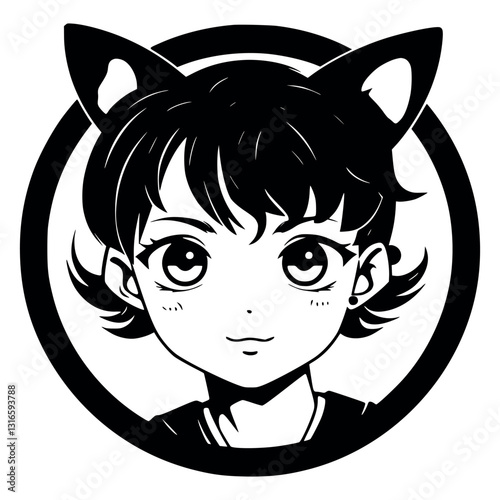 Kawaii Anime Cat Girl – Charming Feline Grace