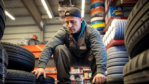 Young Hispanic man in a baseball cap working in an industrial workshop with machinery and equipment