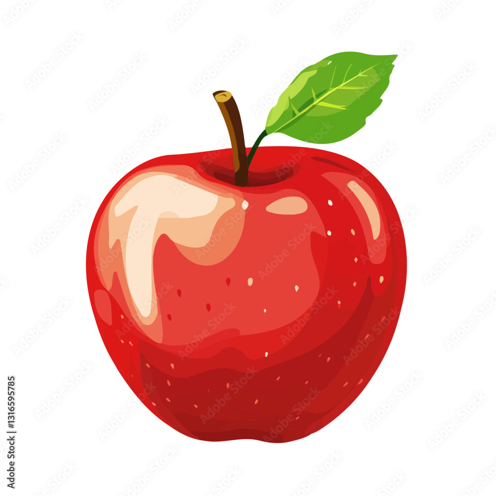 2D flat vector illustration apple fruit icon isolated on a white background.
2D flat vector illustration apple fruit icon isolated on a white background.