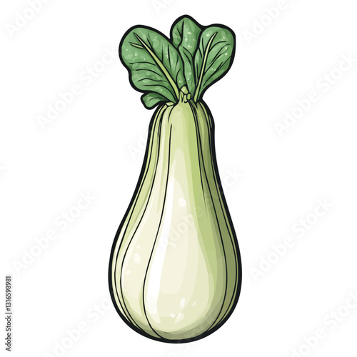 2D flat vector illustration bok choy icon isolated on a white background.

