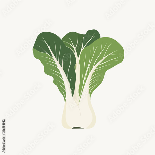 2D flat vector illustration bok choy icon isolated on a white background.

