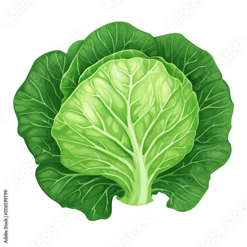 2D flat vector illustration cabbage leaf icon isolated on a white background.

