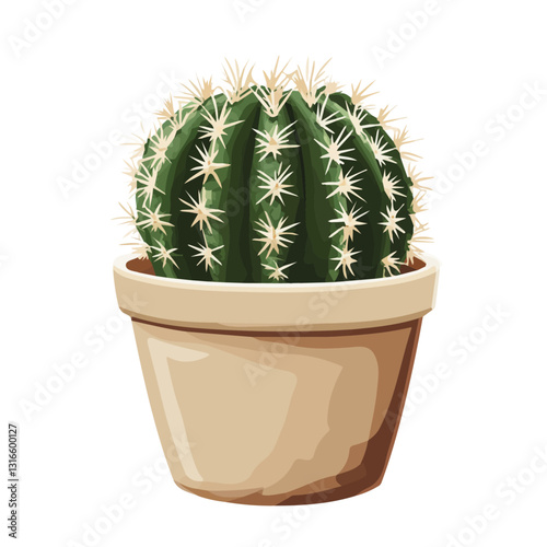 2D flat vector illustration cactus icon isolated on a white background.

