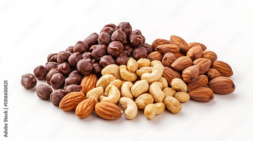 a pile of chocolate bars and nuts a pile of chocolate bars and nuts