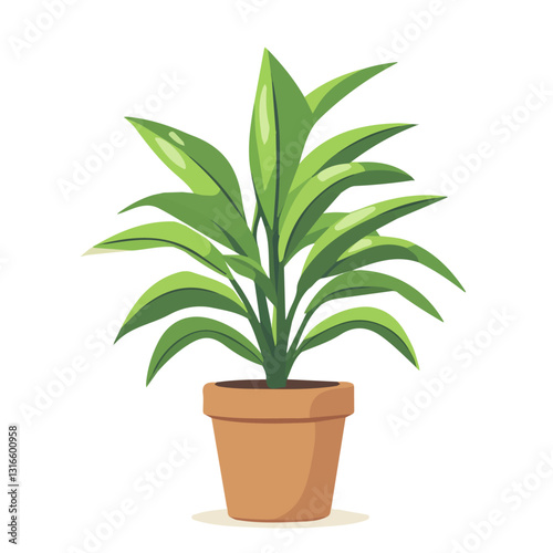 2D flat vector illustration cast iron plant icon isolated on a white background.

