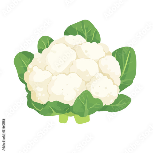 2D flat vector illustration cauliflower icon isolated on a white background.

