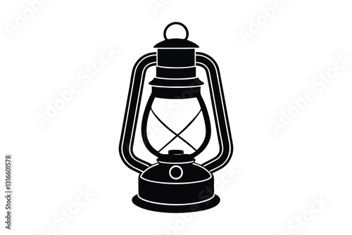 Silhouette design of a vintage gas lantern vector art illustration1.eps