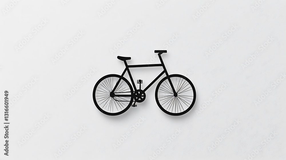 Sleek black bicycle icon with sharp detailing on a plain white background
Sleek black bicycle icon with sharp detailing on a plain white background