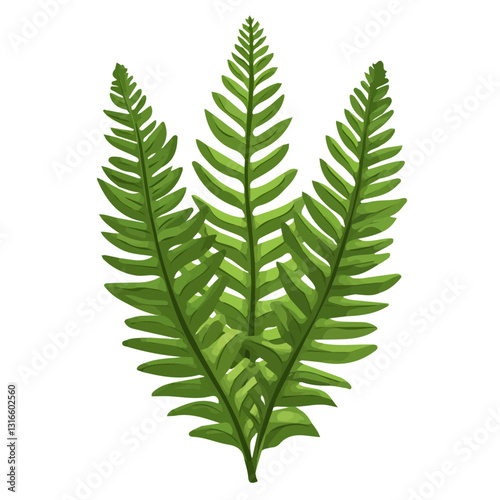 2D flat vector illustration Christmas fern icon isolated on a white background.


