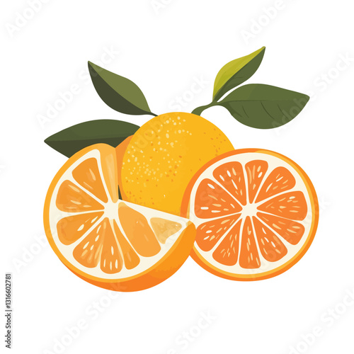 2D flat vector illustration citrus fruits icon isolated on a white background.

