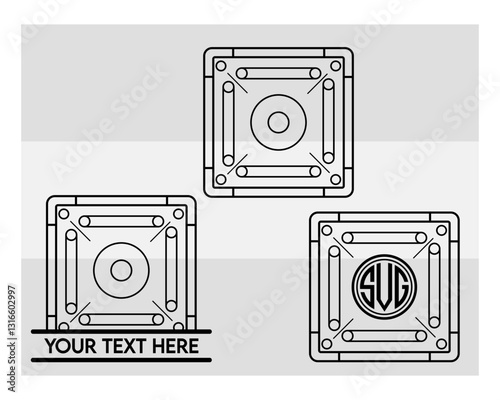 Carrom Board SVG Silhouette, Carrom Silhouette, Sports Svg, Carrom Coins Svg, Carrom Game Svg, Carrom Board Png, Carrom Board Svg Images, Cut Files
