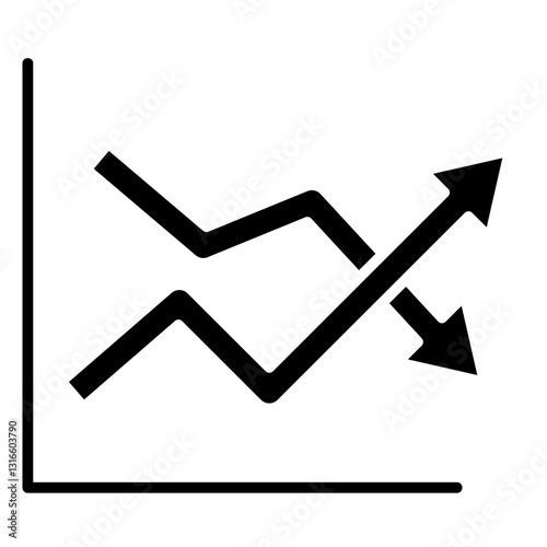 Line Graph  Icon Element For Design