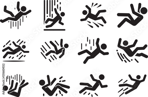 Stick Figure Character Slipping and Falling