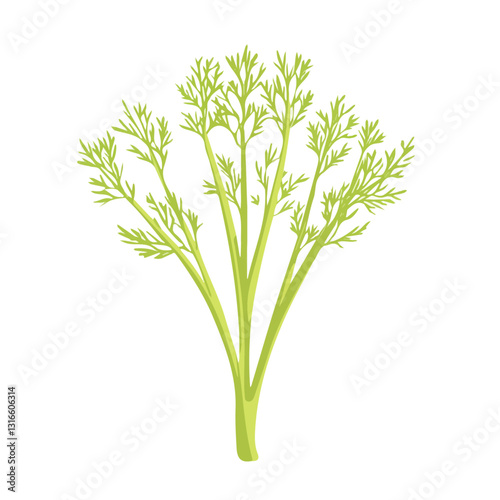 2D flat vector illustration Fennel stems icon isolated on a white background.

