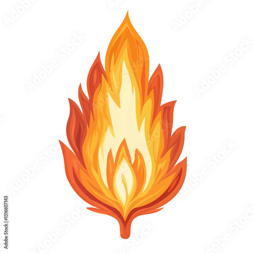 2D flat vector illustration Flaming Katy icon isolated on a white background.

