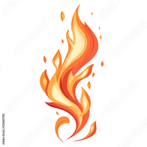 2D flat vector illustration Flaming Katy icon isolated on a white background.

