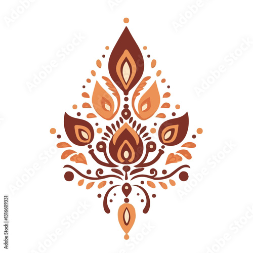 2D flat vector illustration Henna plant icon isolated on a white background.

