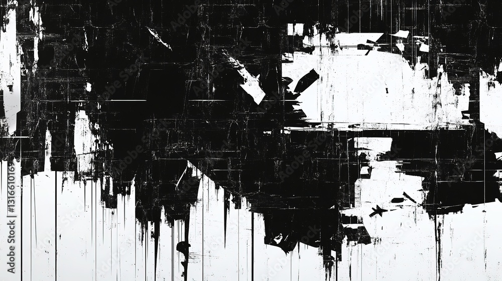 Obraz premium Abstract Cyberpunk Displacement Map for 3D Rendering with Random Distorted Glitch Background