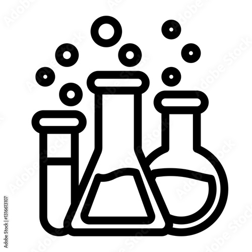 chemical sample bottles line icon
