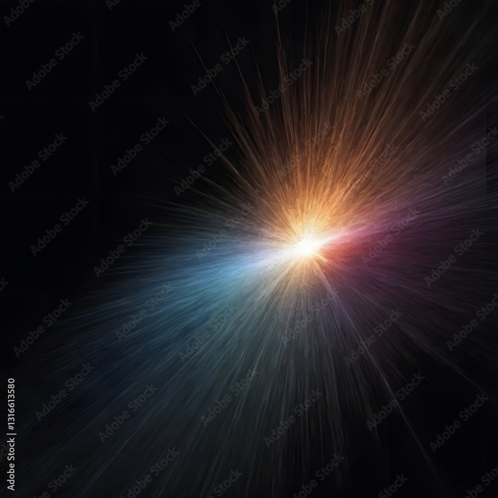 Obraz premium energy power explosion effect isolated on a black background