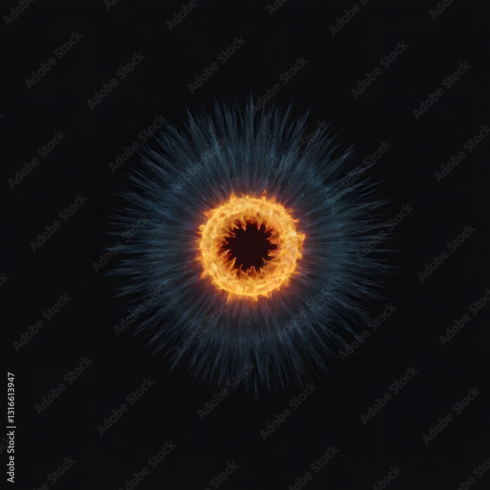 Fototapeta premium energy power explosion effect isolated on a black background