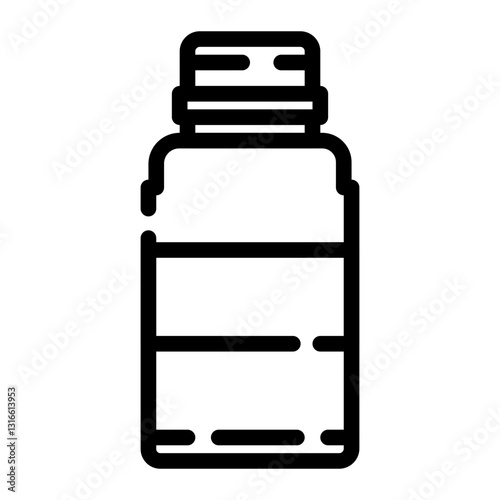 reagent bottle cut line icon