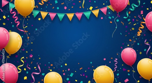 Joyful Balloons Celebrate Festive Occasion. AI Generated