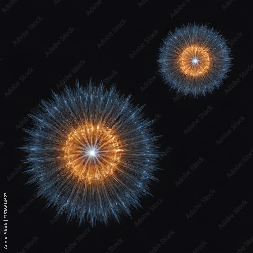 energy power explosion effect isolated on a black background energy power explosion effect isolated on a black background