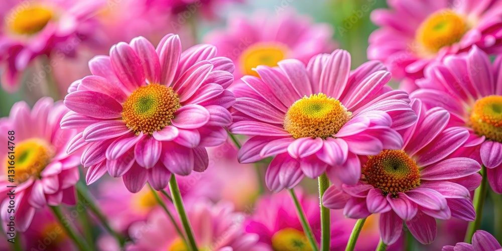 Delicate pink marguerite daisies bloom, creating a pretty bouquet, captured in exquisite photography. Delicate pink marguerite daisies bloom, creating a pretty bouquet, captured in exquisite photography.
