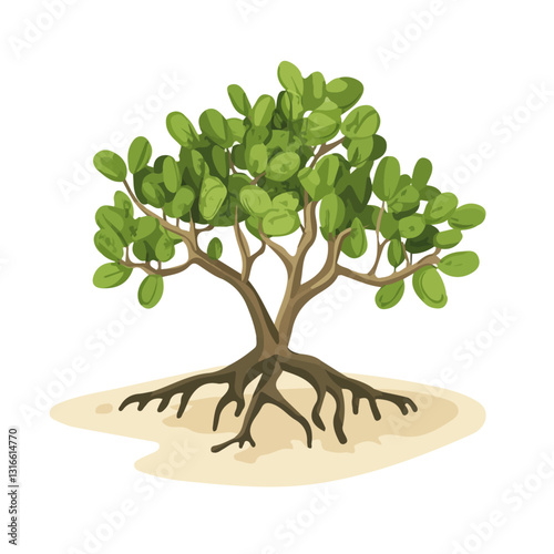 2D flat vector illustration Mangrove icon isolated on a white background.


