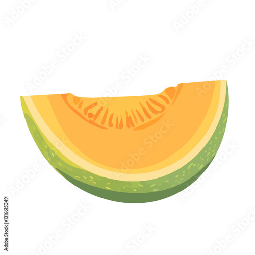 2D flat vector illustration Melon rind icon isolated on a white background.



