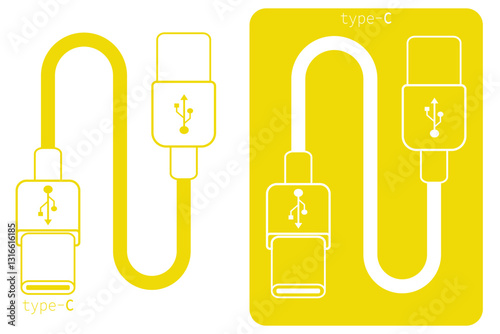 Exploring various usb type c cable designs and representations in vector graphics