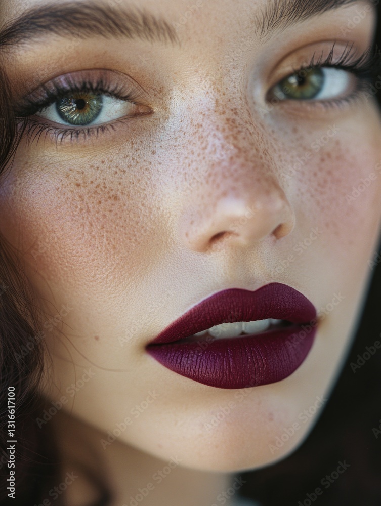 Obraz premium Portrait of young woman in makeup studio