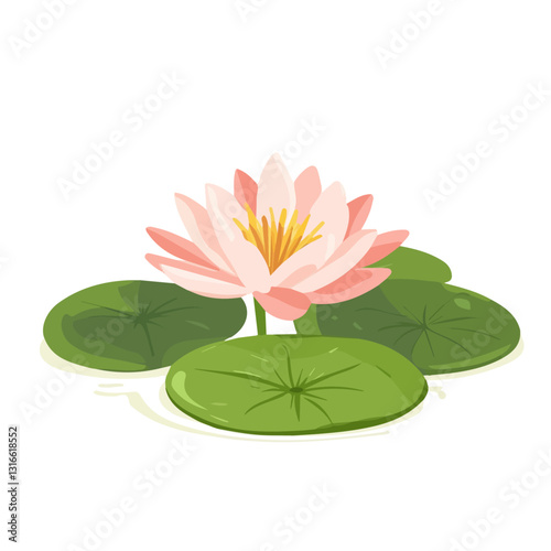 2D flat vector illustration Pond Lily icon isolated on a white background.



