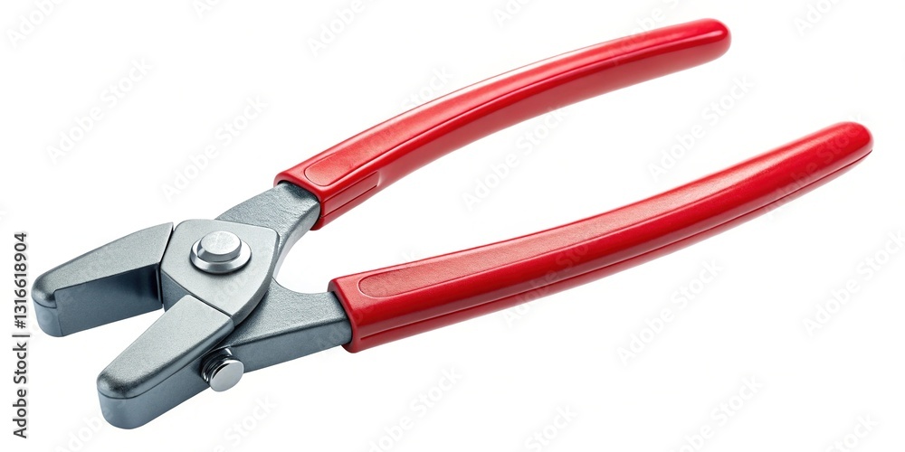 Close-up of Hand Using Professional Tile Nippers, Ceramic Tile Breaking, DIY Home Improvement Close-up of Hand Using Professional Tile Nippers, Ceramic Tile Breaking, DIY Home Improvement
