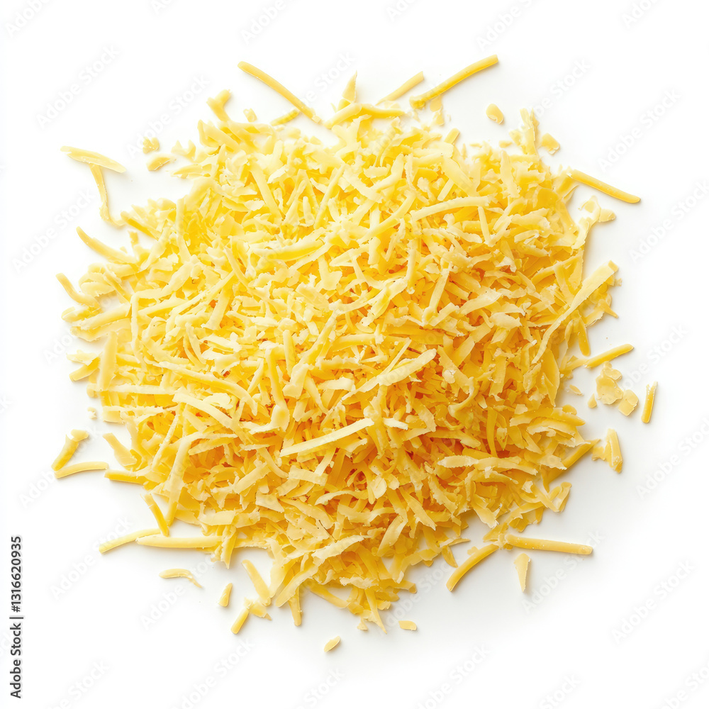 Shredded Cheese Recipes Uses on white background Shredded Cheese Recipes Uses on white background