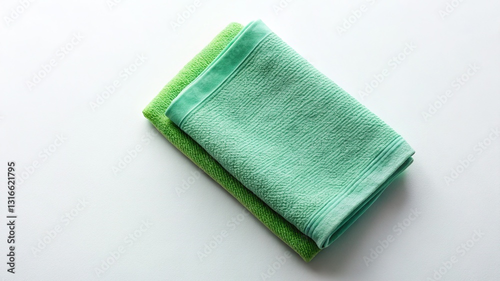 Eco-Friendly Microfiber Cleaning Towel - Sustainable Flat Lay Stock Photo Eco-Friendly Microfiber Cleaning Towel - Sustainable Flat Lay Stock Photo