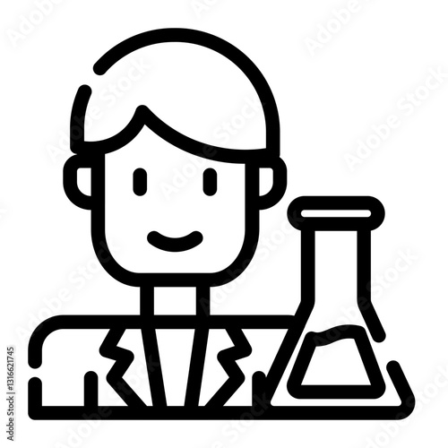 laboratory staff_1 cut line icon