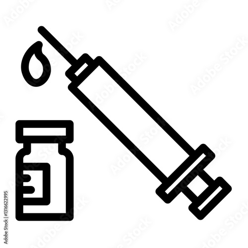 injectable chemicals line icon
