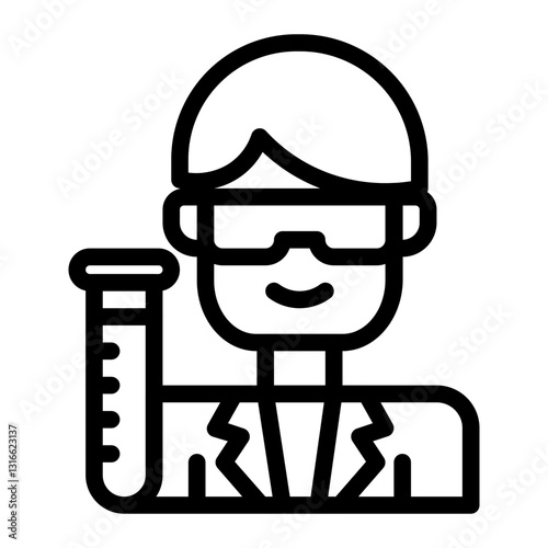 laboratory staff_2 line icon