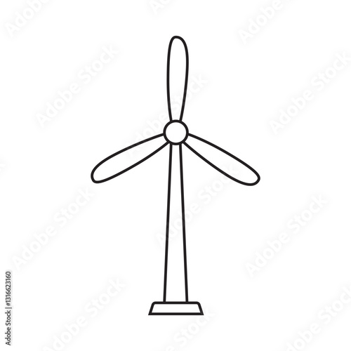 Eolic energy line icon, wind energy line icon. Renewable energy line icon.