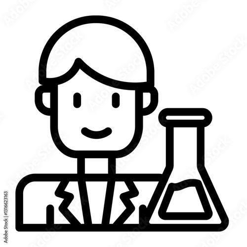 laboratory staff_1 line icon