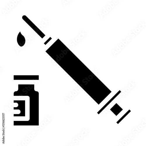 injectable chemicals solid icon