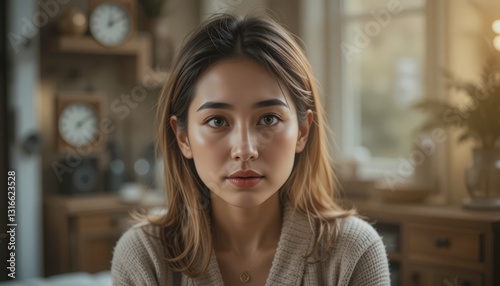 Free Download Serene Young Woman Portrait, Soft Light -  Authentic portraits - GFXLoad