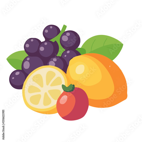 2D flat vector illustration Temperate Fruits icon isolated on a white background.


