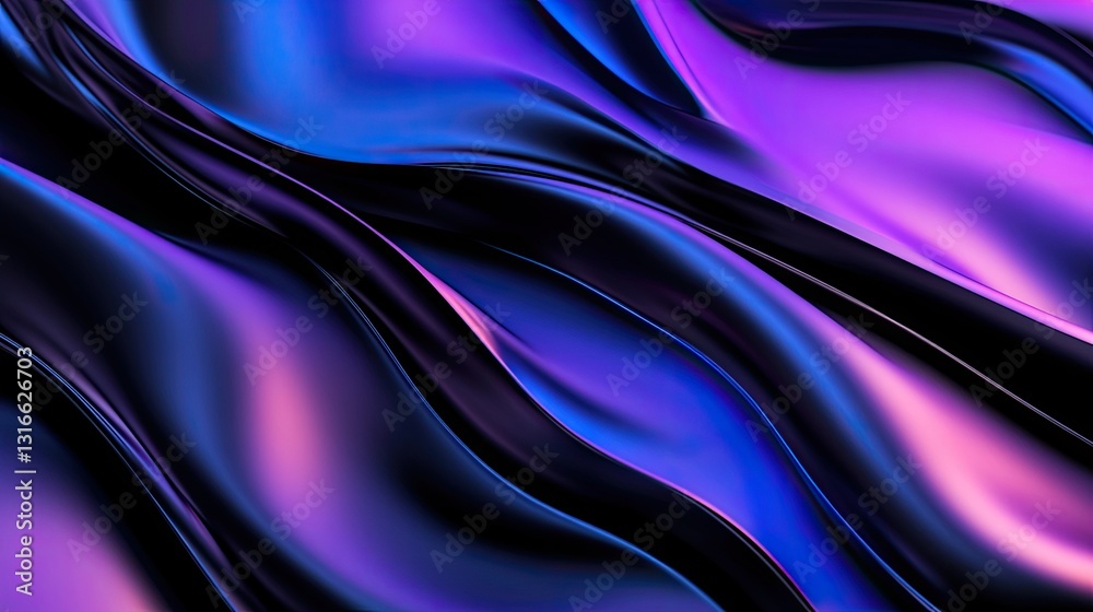 Obraz premium Abstract Colorful Waves in Purple and Blue Tones for Background Design