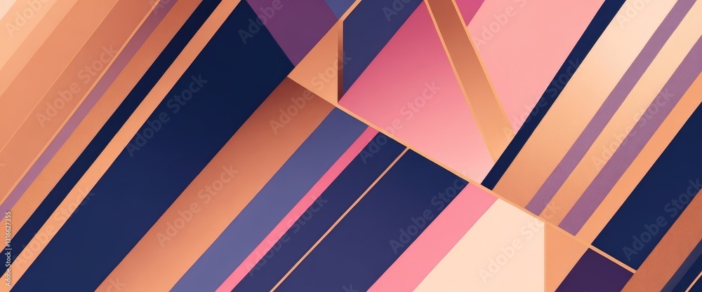 Fototapeta premium Pink and Golden lines flat design dark gradient background