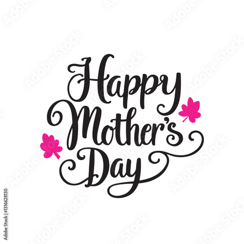 A typography for the text happy mother's day calligraphy style with simple ornament for t shirt design vector art illustration.