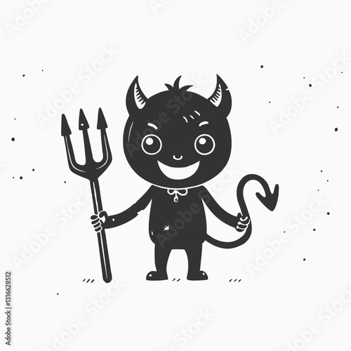Cute Baby Devil Cartoon Character vector cartoon illustration isolated on white background
