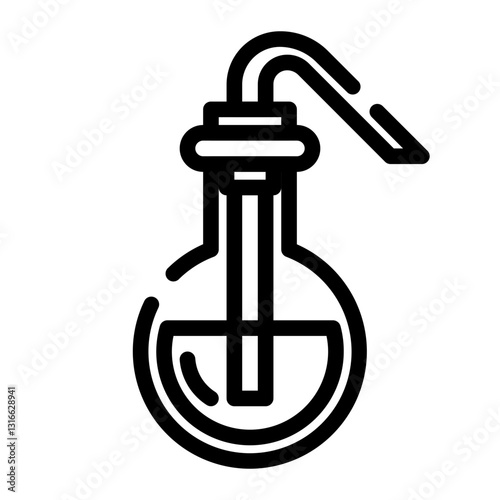 distilled water medium cut line icon